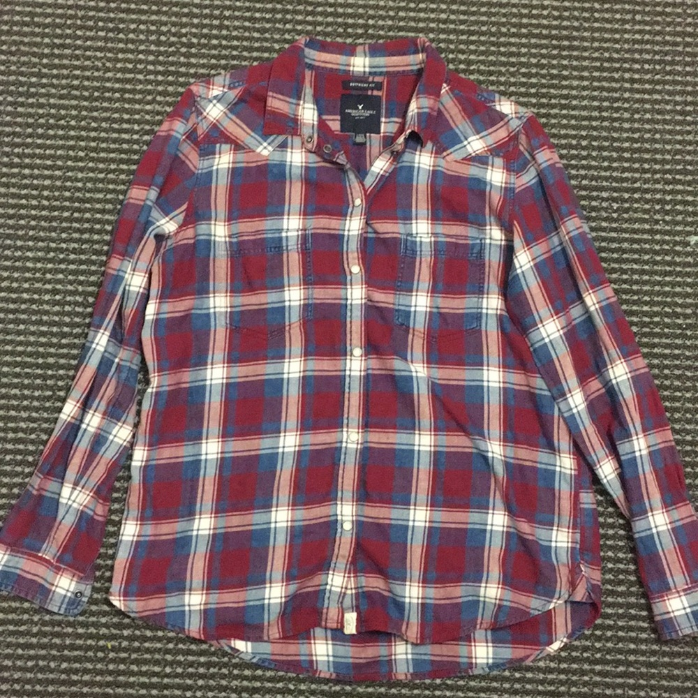 American Eagle Maroon Plaid